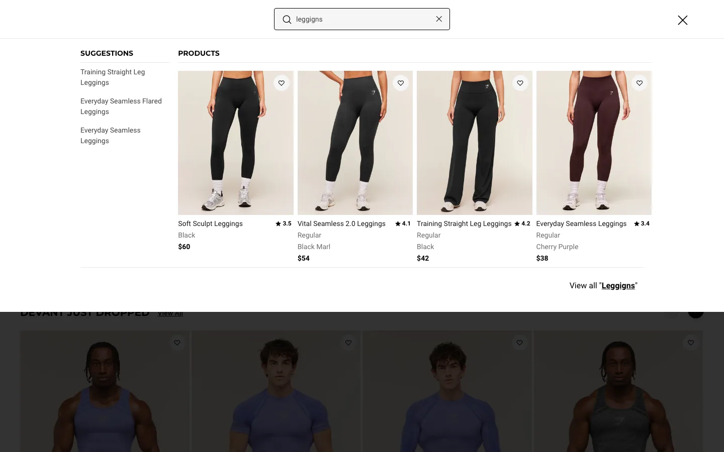 Search results for a misspelled query still showing correctly matched products